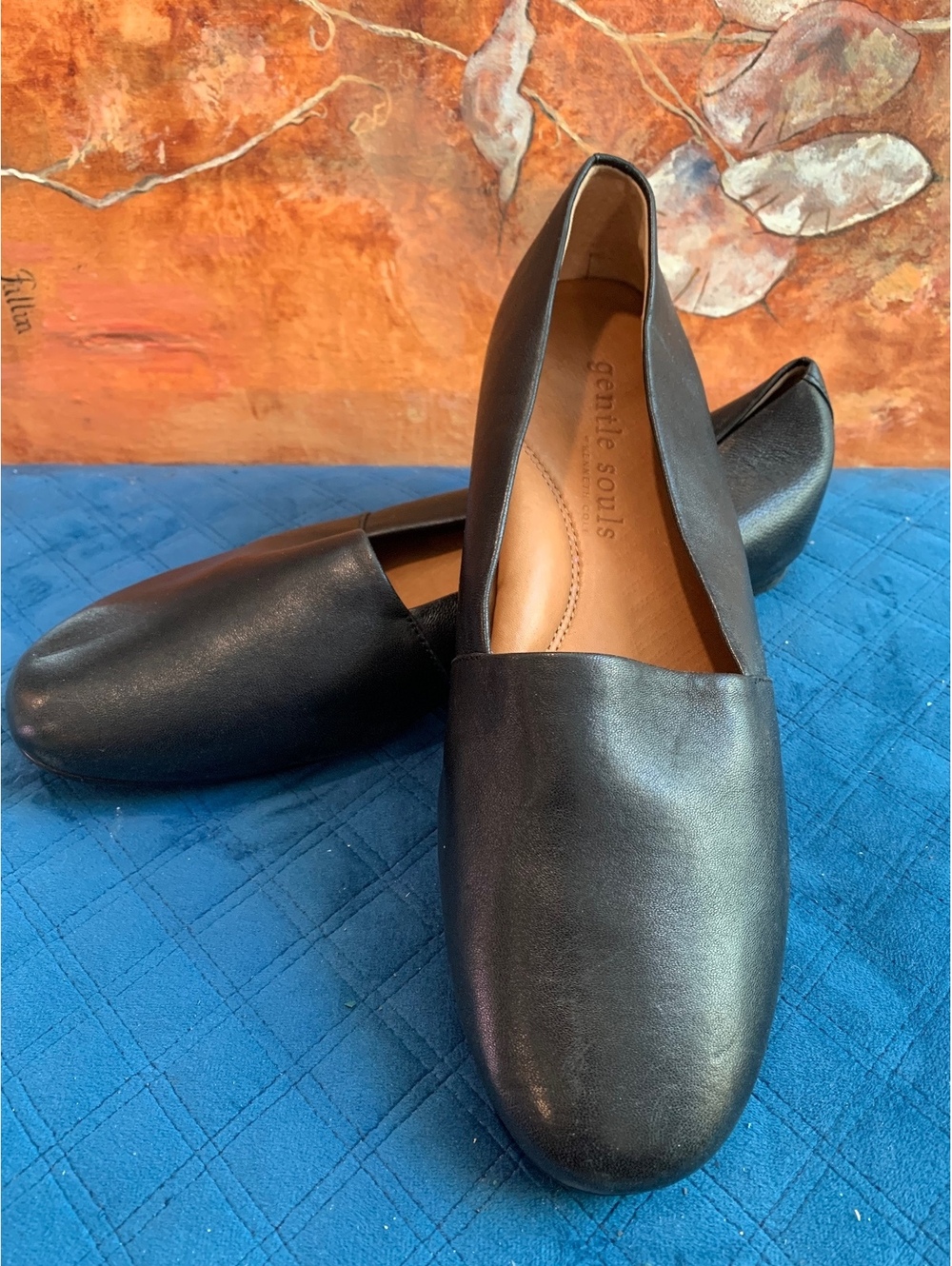 Gentle Souls EUNA Black Leather Slip-On Flats Size 9M